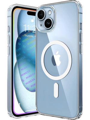 iPhone 15 Için Origin Serisi Premium Kalite Magsafe ile Uyumlu Kılıf Crystal Clear Super Şeffaf Materyal ve Inceltilmiş 3D Gerçek Manyetik Çember (15)