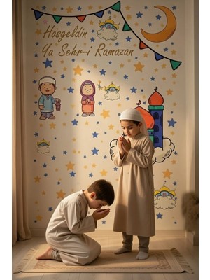 Kt Grup Ramazan Ayı Temalı Cam Duvar Süsleri Hoşgeldin Ramazan 91 Parça Mat Görünümlü Sticker Seti