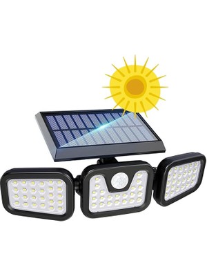 Güneş Enerjili Hareket Sensörlü 3 Taraflı LED AYDINLATMA/GT-SL07