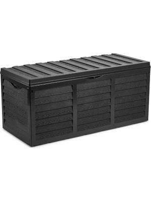 Bds1 Bahçe Depolama Sandığı, 320 Lt Ağaç Desenli, Tekerlekli, Antrasit