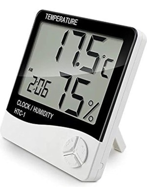 J52YT1927 Masaüstü Dijital Termometre Nem Ölçer Saat