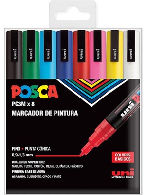 Unı Set Pc 3m Basic - 8 Keçeli Kalem, A-1