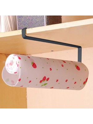 Kağıt Havluluk Havlu Askısı Mutfak Tezgahı Dolabı Raf Altı Kağıt Havlu Askılığı Tutucu Dekoratif (Siyah)