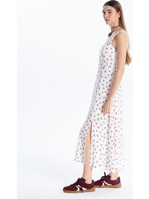 Lc Waikiki Yeni Sezon Kare Yaka Çiçekli Elbise