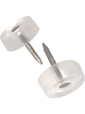 50 Adet Çivili Poligrit Mobilya Masa Sandalye Zemin Koruyucu Şeffaf Silikon Pabuç Poligirit