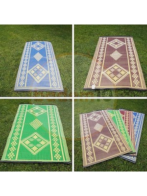 Plastik Hasır Halı Kilim Piknik Cami Park Plaj Bahçe Balkon Teras Kamp Outdoor Karavan Mat 90X180 cm