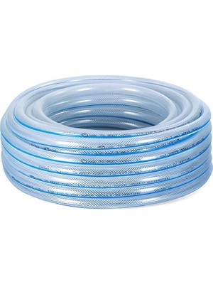 Metre Örgülü Şeffaf Bahçe Hortumu Dayanıklı 3 Katlı Sağlam Çeşme Su Sulama Yıkama Hortum 12.5 mm 1/2"