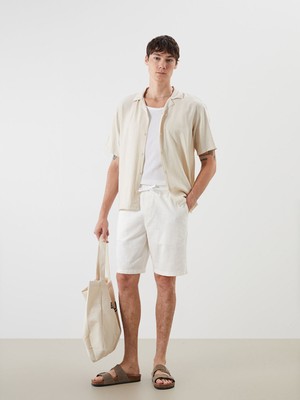 Lc Waikiki Yeni Sezon Rahat Kalıp Keten Görünümlü Erkek Şort