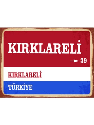BiveSa Kırklareli Ili Retro Ahşap Sokak Tabelası