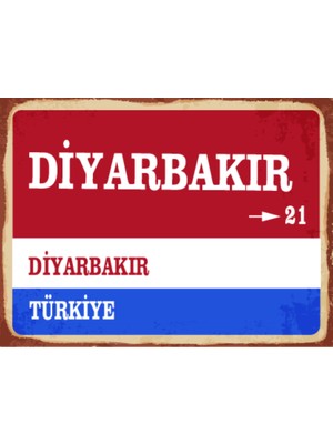 BiveSa Diyarbakır Ili Retro Ahşap Sokak Tabelası