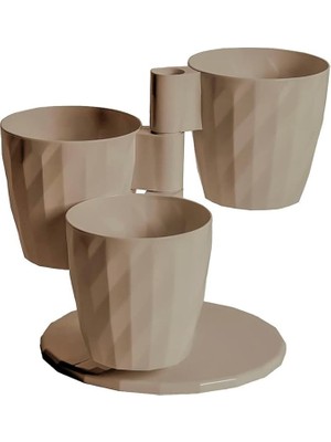 Dnc1 Dönence Saksı No:1 Standlı 21 Cm, 3 Litre Mocha