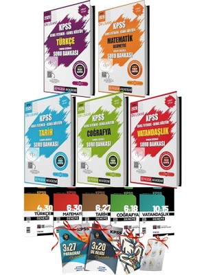 Akademi Yayıncılık 2026 Önlisans Kpss Gygk Pegem 5li Soru Bankası Seti ve 2026 Kpss 5li Branş Deneme Seti 4 Hediyeli Önlisans Türkçe Matematik Coğrafya Tarih Vatandaşlık Soru Bankası