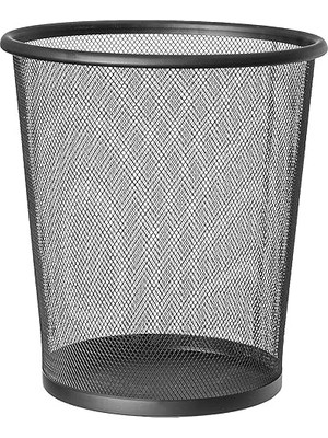 Moon Mesh | 699768 | Kağıt Sepeti File Çöp Kovası Siyah Ofis | Çelik, Siyah | 12 L Kapasite | 26,5 x 29,5 cm