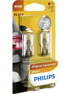 W16W T15 Vision W16W, 12V Orijinal Araç Ampulü, 2'li Paket