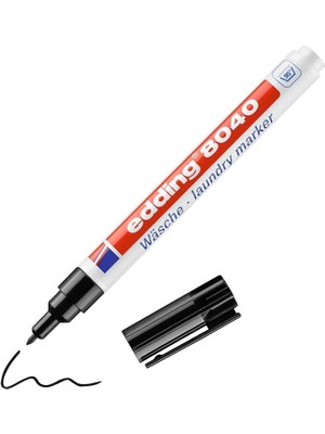 8040 Çamaşır Kalemi - Siyah - 1 Kalem - Yuvarlak Uç 1 mm