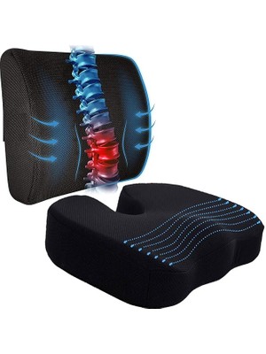 Oturma Minderi Bel Yastığı Bel Destek Yastığı Ortopedik Visco Yastık Boyun Yastığı Ortopedik Yastık Basur Minderi Ofis Minderi Set