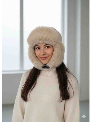 Kadin Kulakli Klipsli Peluş Şapka Bere, Yumuşak Polyester Standart