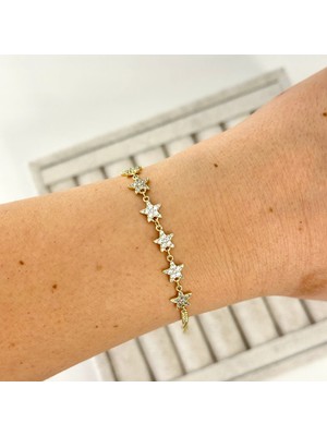 Xuping 14K Özel Seri Taşlı Yıldız Figürlü Gold Bileklik