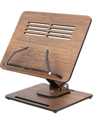 Wood - Dykos Yükseklik Ayarlanabilir Katlanabilir 360º Dönebilen Kitap Okuma ve Laptop Standı