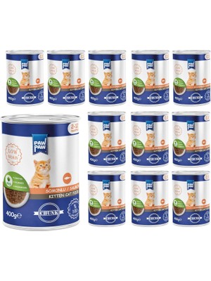 Vento Store Pawpaw Yavru Kedi Somonlu ve Jöleli Konserve Mama 400 gr x 12 Adet