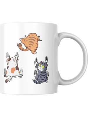 Kedi Baskılı Kupa Bardak Komik Desenli Hediyelik Kahve Çay Kupası