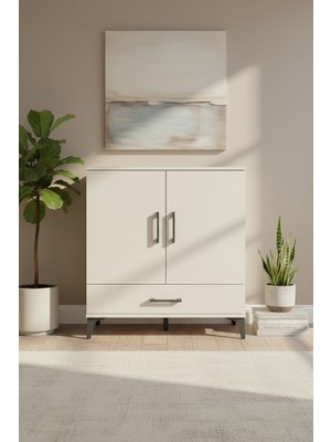 Aura Şifonyer 3 Raflı Tek Çekmeceli 2 Kapaklı Aytaşı | 88X59X96 cm