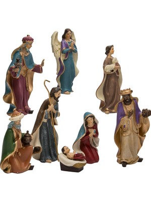 Vento Store Kurt S. Adler Resin Noel Bibloları, 16 Cm, 8 Parça Set