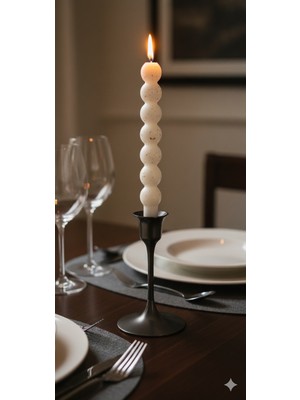  home krem altın yaldız top şamdan mumu