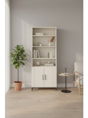 Silva Dolap 5 Raflı 2 Kapaklı Aytaşı - 88X30X221 cm
