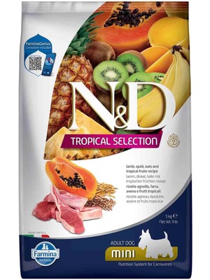VENTO STORE Nd Tropical Selection Mini Irk Yetişkin Köpek Maması 5 kg Kuzu Etli ve Tropikal Meyveli Besin