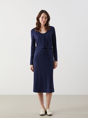 Lc Waikiki Yeni Sezon U Yaka Elbise ve Hırka Takımı