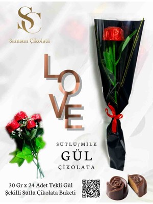 Gül Şekilli Tekli Buket Spesyal Çikolata