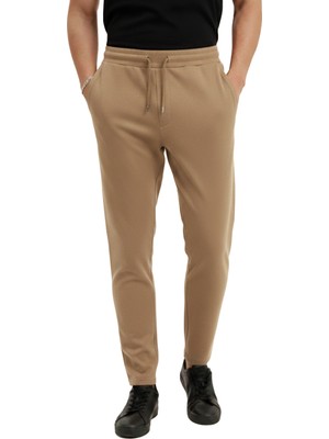 DeepSEA Camel Premium Kırışmayan Süet Dokulu Likralı Dar Paça Erkek Spor Pantolon 2505556