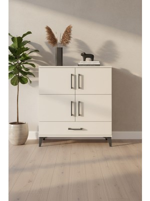 Aura Şifonyer 4 Raflı Tek Çekmeceli 4 Kapaklı Aytaşı | 88X59X96 cm