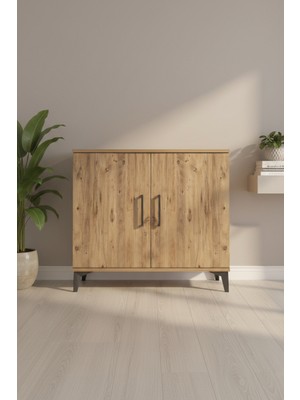 Silva Şifonyer 2 Raflı 2 Kapaklı Çam 88X30X80 cm | Atlas Çam