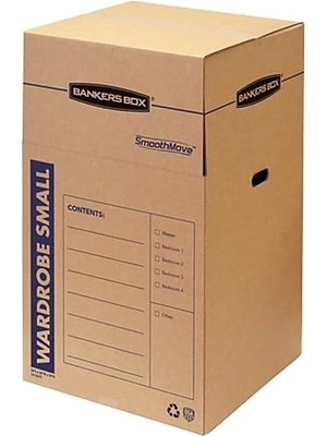 Vento Store Bankers Box Smoothmove Gardırop Taşıma Kutuları, Kısa, 50 x 50 x 94 Cm, 3'lü Paket (7710902)