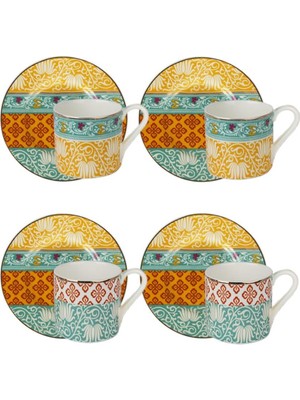 Eliana Bone Dörtlü Kahve Fincanı Seti