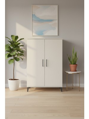 Luna Dolap 3 Raflı 2 Kapaklı 88X44X134 Aytaşı Dolap