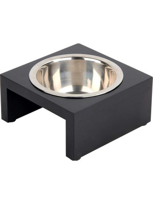 Vento Store Ahşap Standlı Çelik Mama & Su Kabı 350 ml