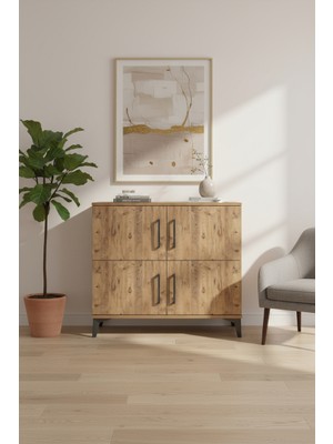 Silva Şifonyer 3 Raflı 4 Kapaklı 88X30X80 Çam-Çam | Depolama Çözümü