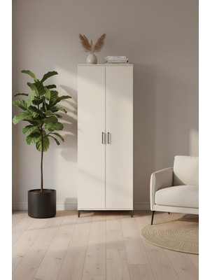 Silva Dolap 5 Raflı 2 Kapaklı 88X30X243 Aytaşı Gardırop