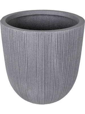 Herdekora Oval Iç ve Dış Mekan Saksı Gri Orta Boy 37X37X37,5 Cm.