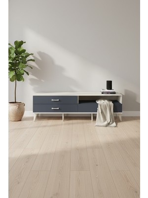 Silva Tv Ünitesi 176CM Aytaşı-Antrasit | Tek Raflı, 3 Çekmeceli Modern Tasarım