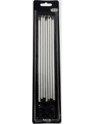 Vento Store Gümüş Pasta Mumu 20 cm - Kokusuz