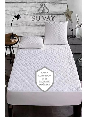 Vento Store Suvay Kapitone Fitted Yatak Koruyucu Alez Tek ve Çift Kişilik Kapitoneli Pamuklu Yatak Alezi 9 Farkl