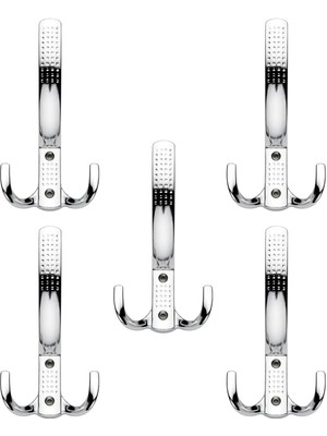 5 Adet Noktalı Portmanto Vestiyer Dolap Mobilya Kapak Askısı Zamak Krom Askı 14 cm