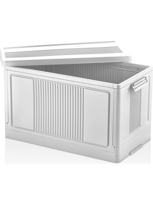 Mallart® Tekerlekli Saklama Kutusu, 90L Hacim, 69,5X47,5X40,5 Cm, Şeffaf Plastik, Kilitli Kapaklı