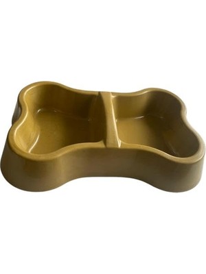 Vento Store Miapet Plastik Kemik Kedi-Köpek Mama ve Su Kabı 400/400 ml Kahverengi