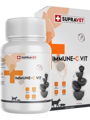 Vento Store Supravet Immune C + Zinc Kedi ve Köpek Için Bağışıklık Sistemi Güçlendirici Tablet (75 Tablet)