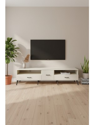 Luna Tv Ünitesi 220CM: 2 Raf, 3 Çekmece - Aytaşı Tv Sehpası